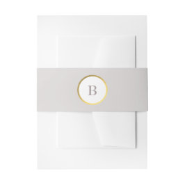 Taupe und Gold Foil Circle Mongram Wedding Einladungsbanderole