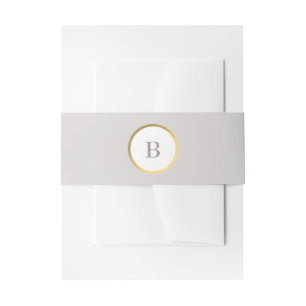 Taupe und Gold Foil Circle Mongram Wedding Einladungsbanderole