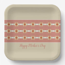 Taupe und rosa rosa Platz Pappteller