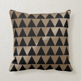 Taupe-und Schwarz-modernes Muster Kissen