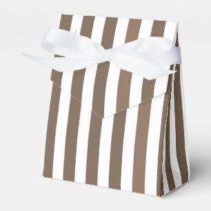 Taupe und Streifen mit weißem Süßigkeiten Geschenkschachtel