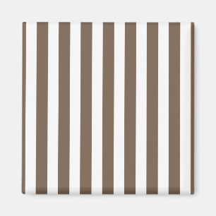 Taupe und Streifen mit weißem Süßigkeiten Magnet