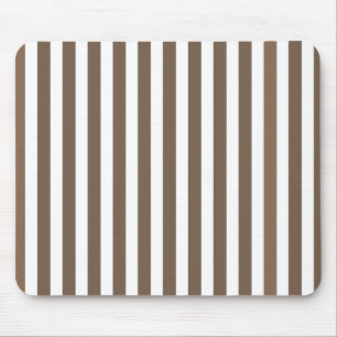 Taupe und Streifen mit weißem Süßigkeiten Mousepad