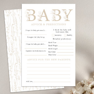 Taupe-Wildflower-Baby-Ratgeber- und Vorhersagespie Flyer