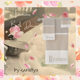 Taupes monogrammes et lin avec blanc