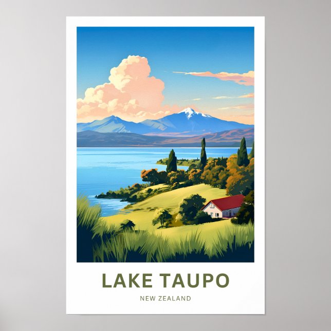 Taupo New Zealand Travel Print Poster (Vorne)