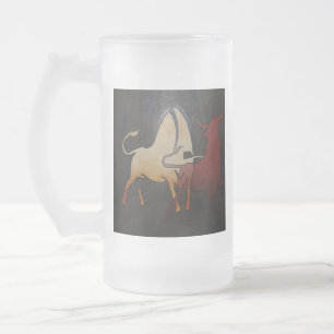 Taurean Bulls Abstrakte Kunst Mattglas Bierglas