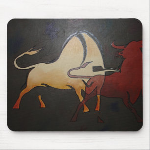 Taurean Bulls Abstrakte Kunst Mousepad