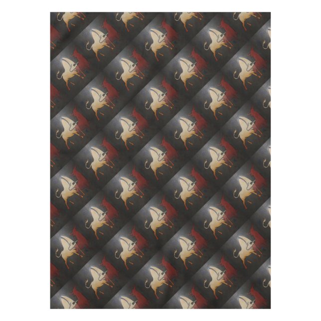 Taurean Bulls Abstrakte Kunst Tischdecke (Vorderseite)