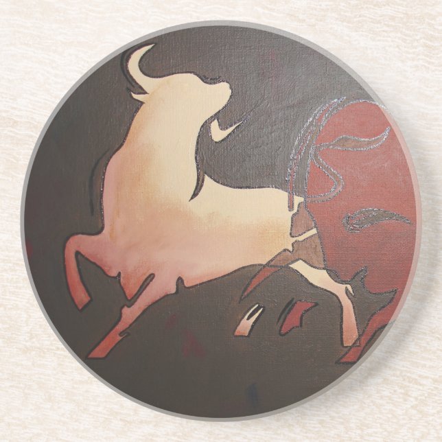 Taurean Bulls Art Sandstein Untersetzer (Vorne)