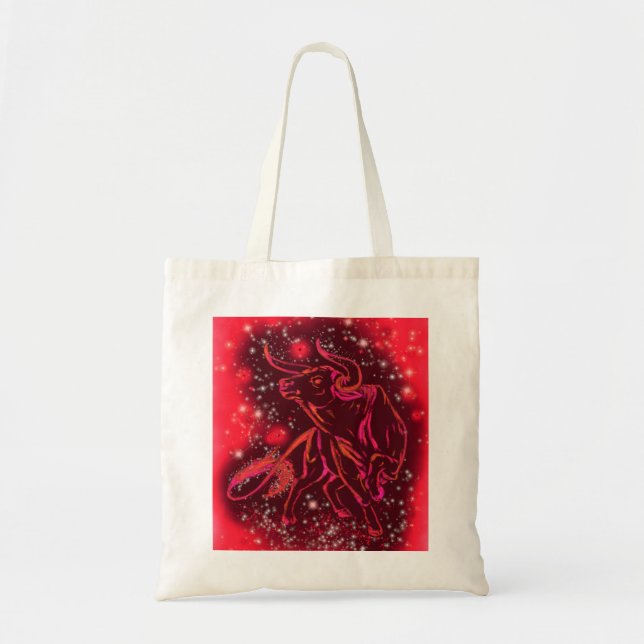 Taureau À Starry Sac fourre-tout Rouge Nuit (Devant)