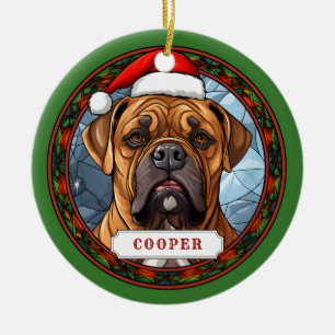 Taureau Mastiff Cercle en céramique ornement
