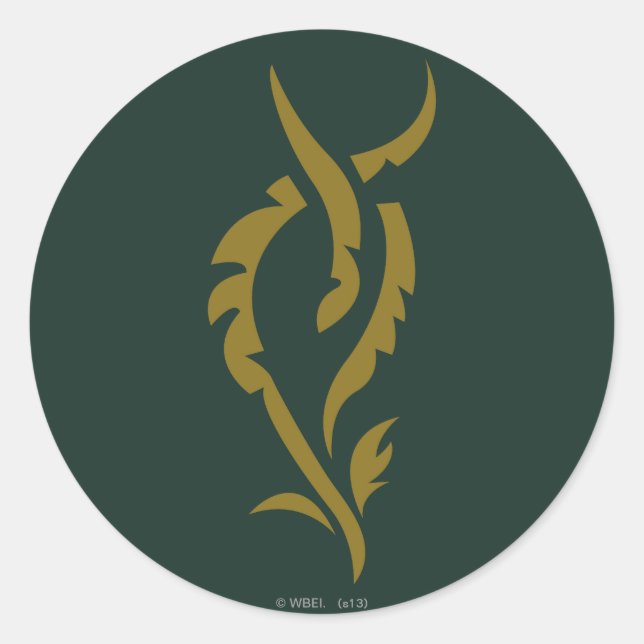 TAURIEL™ Blumensymbol Runder Aufkleber (Vorderseite)