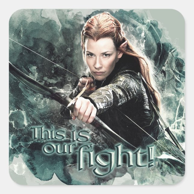 TAURIEL™ - This Is Our Fight Quadratischer Aufkleber (Vorderseite)