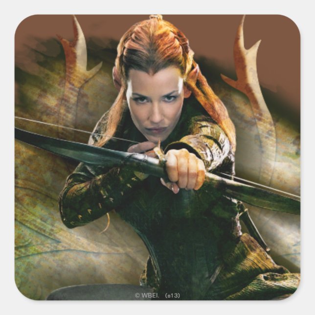 TAURIEL™ Zeichnend Bow Quadratischer Aufkleber (Vorderseite)