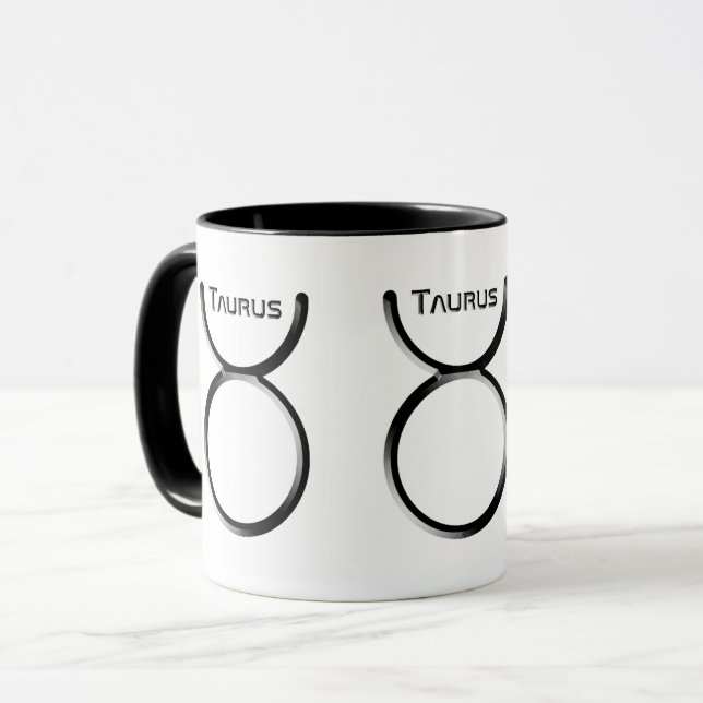 TAURUS, Abstract Design of the Zodiac Sign, Tasse (Vorderseite Links)
