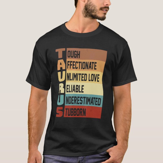 Taurus Apparel Zodiac Sign Fakten Horoskop Astrolo T-Shirt (Vorderseite)