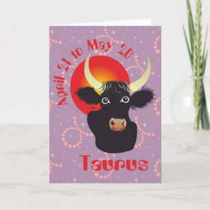 Taurus April 21 to May 20 Greeting Card Karte
