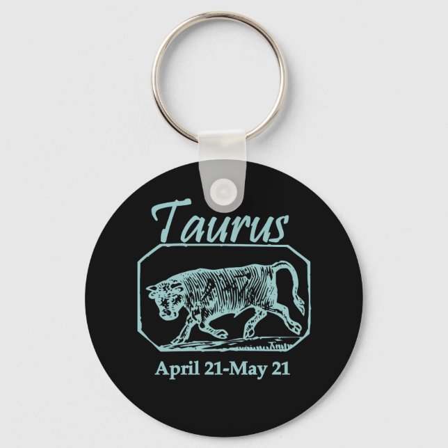 Taurus Aquamarin Schlüsselanhänger (Vorderseite)
