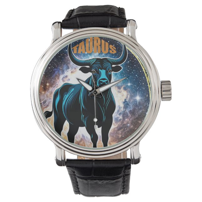 Taurus-Astrologie Armbanduhr (Vorderseite)
