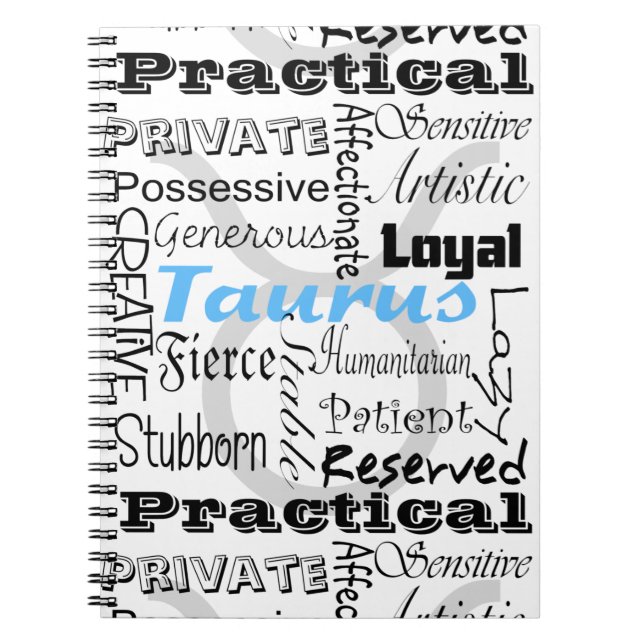 Taurus Astrologie Zodiac Horoscope Collage Notizblock (Vorderseite)