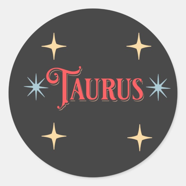 Taurus Astrologisches Zeichen Runder Aufkleber (Vorderseite)