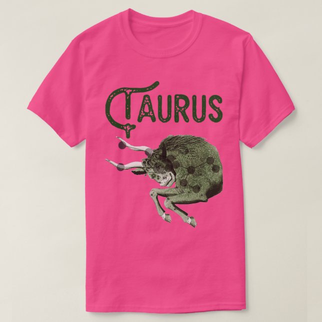 Taurus Astrologisches Zeichen Zodiac Constellation T-Shirt (Design vorne)