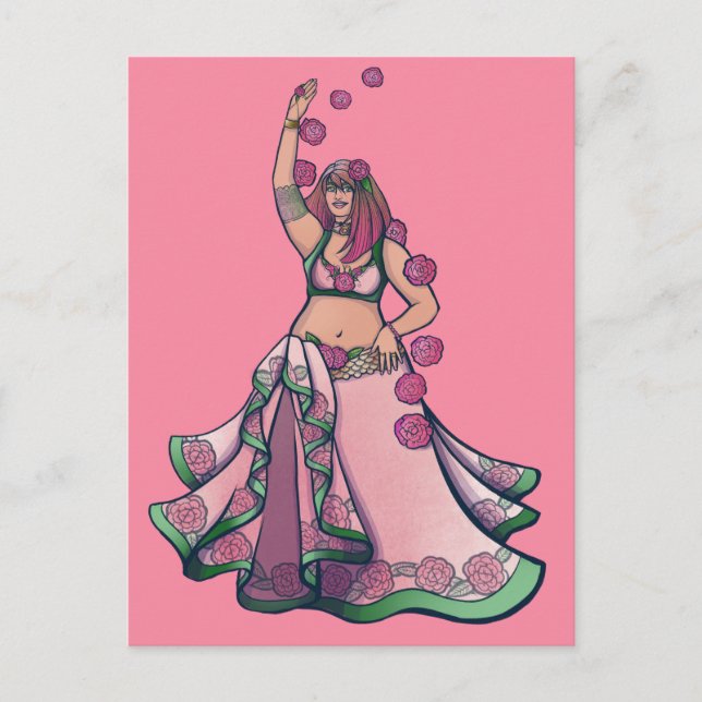 Taurus Belly Dancer Goddess Zodiac Art Postkarte (Vorderseite)