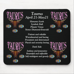 Taurus Birth Sign Zodiac Mouse Pad Mousepad