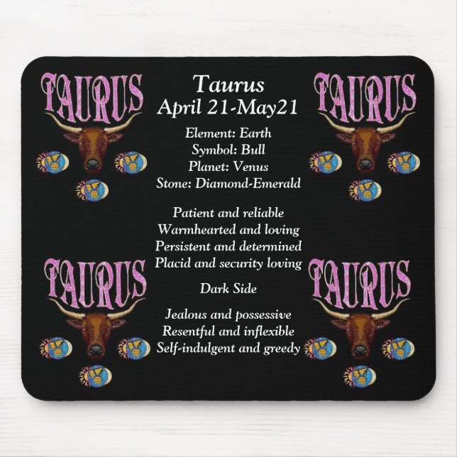 Taurus Birth Sign Zodiac Mouse Pad Mousepad (Vorne)