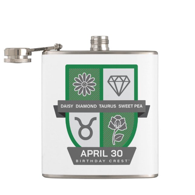 Taurus Birthday Crest™ for April 20-30 Flachmann (Geöffnet)