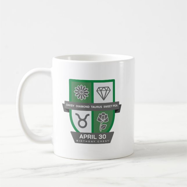Taurus Birthday Crest™ for April 20-30 Mug Kaffeetasse (Links)