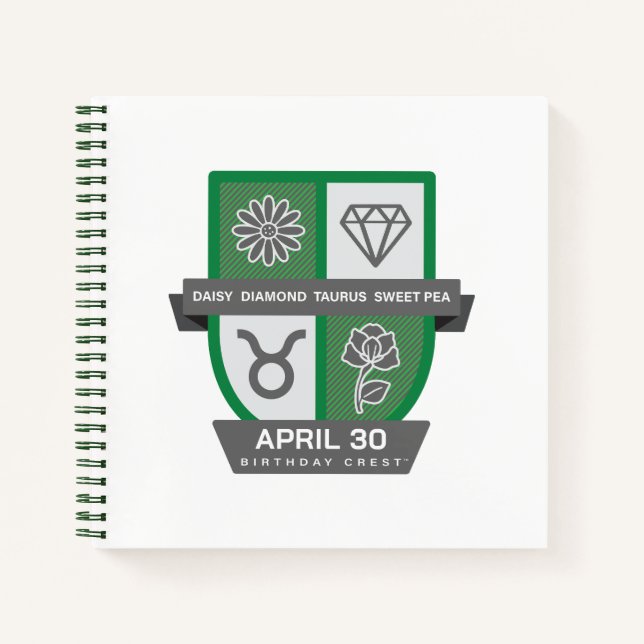Taurus Birthday Crest™ for April 20-30 Notizbuch (Vorderseite)