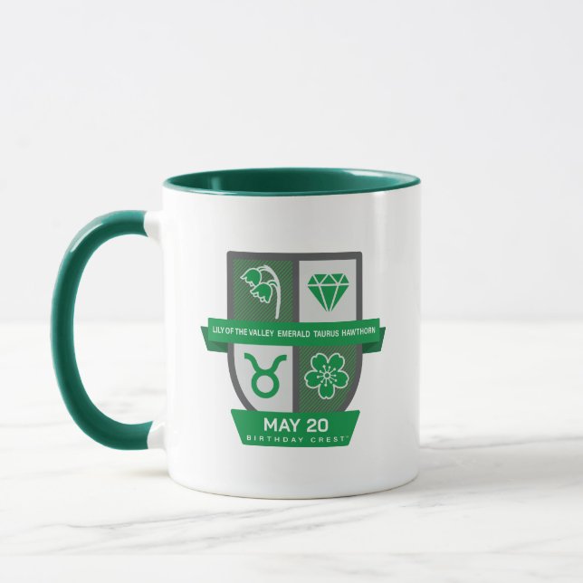 Taurus Birthday Crest™ for May 1-20 Mug Tasse (Links)