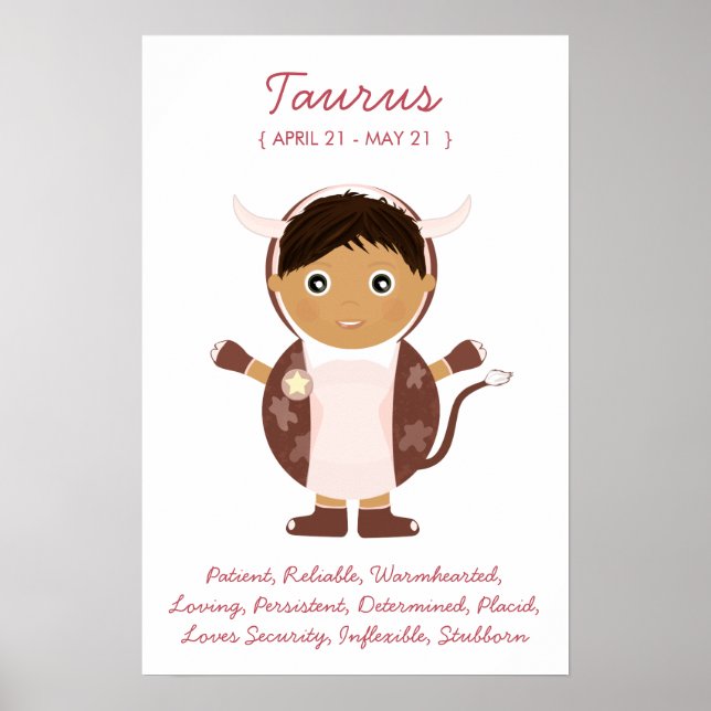 Taurus - Boy Horoscope Poster (Vorne)