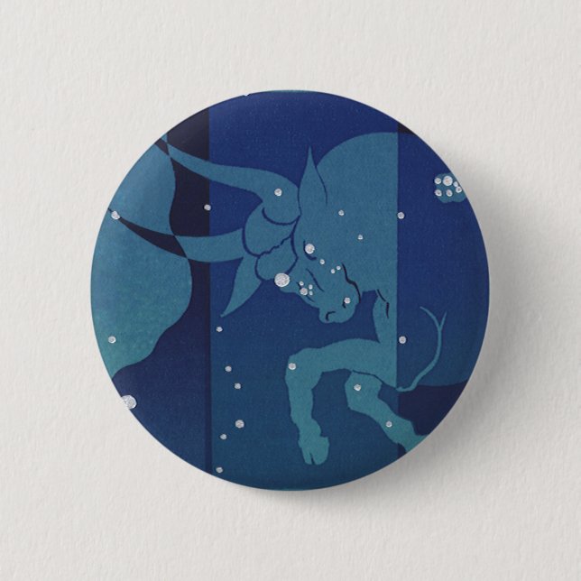 Taurus Bull Constellation Vintag Zodiac Astrologie Button (Vorderseite)