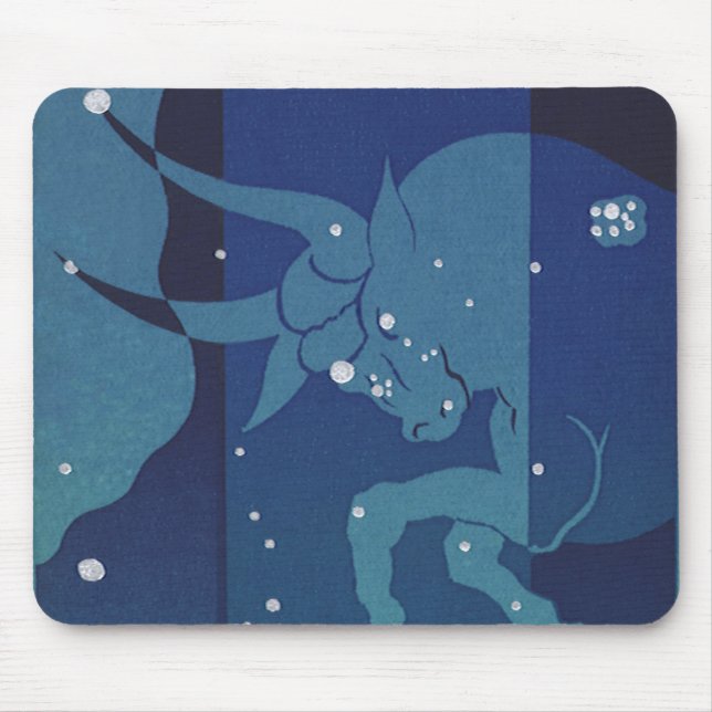 Taurus Bull Constellation Vintag Zodiac Astrologie Mousepad (Vorne)