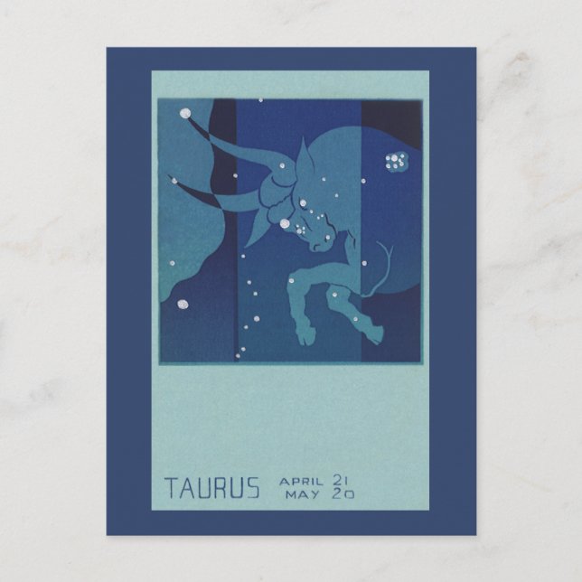 Taurus Bull Constellation Vintag Zodiac Astrologie Postkarte (Vorderseite)