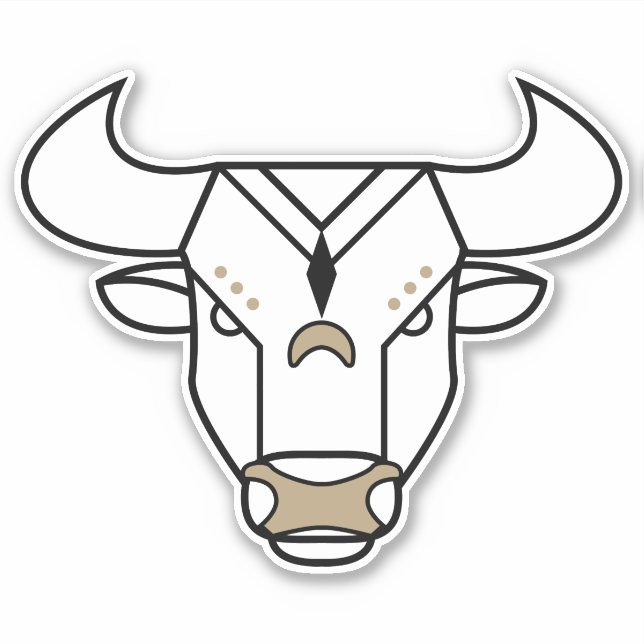Taurus Bull Earth - Sternzeichen Gold Aufkleber (Vorderseite)