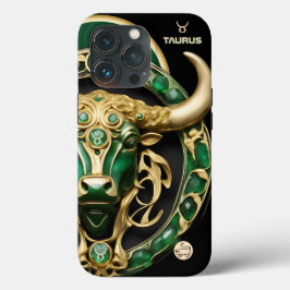 Taurus Bull, Emerald und Gold Personalisiert Case-Mate iPhone Hülle