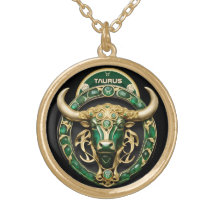 Taurus Bull, Emerald und Gold Personalisiert