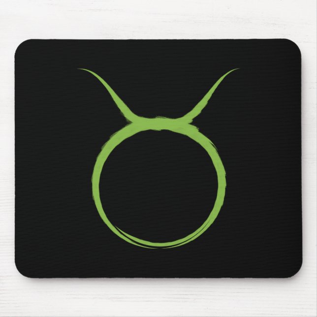TAURUS Bull Green Astrologie Zodiac April Mai Unte Mousepad (Vorne)