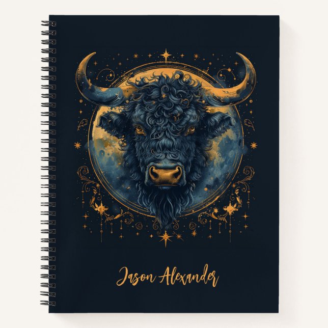 Taurus Bull School Notebook Toro Taurus Zodiac Notizbuch (Vorderseite)