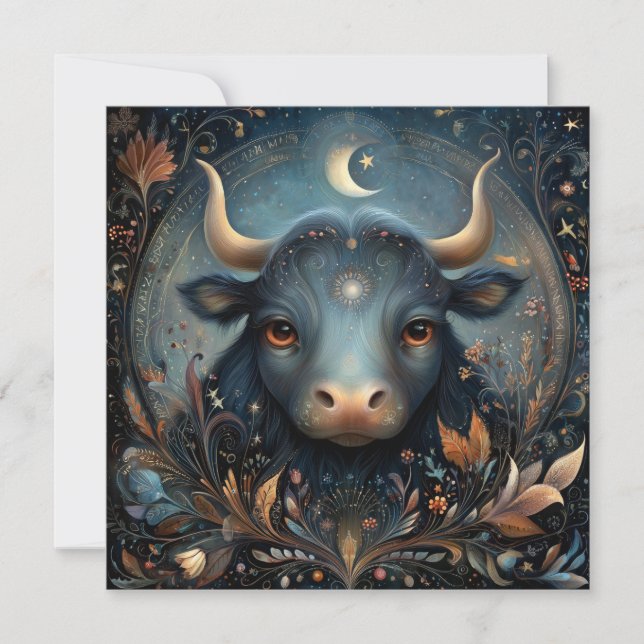 Taurus Bull Zodiac Astrology Celestial Birthday Karte (Vorderseite)