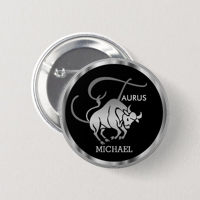 Taurus ♉ Bull - Zodiac Horoscope Button (Vorne & Hinten)
