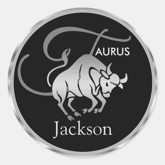 Taurus ♉ Bull - Zodiac Horoscope Runder Aufkleber (Vorderseite)