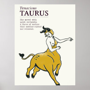 Taurus Bull Zodiac Sign Boho Chic Astrologie Poste Poster