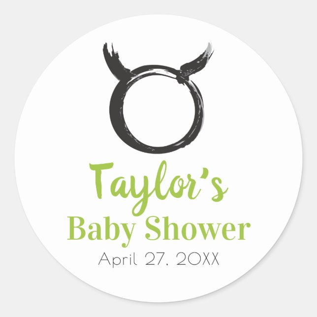 TAURUS Bull Zodiac Spring Astrologie Baby Showdusc Runder Aufkleber (Vorderseite)