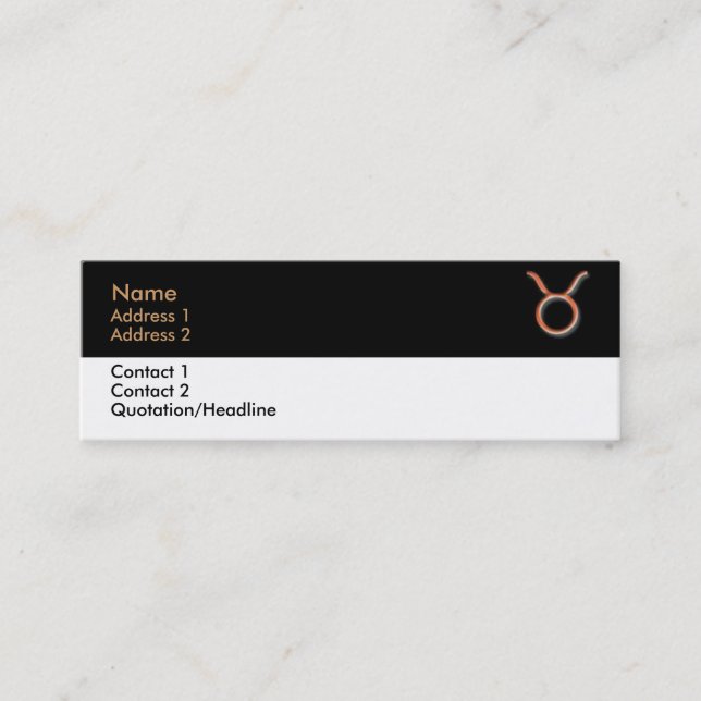 Taurus Business Card Mini Visitenkarte (Vorderseite)