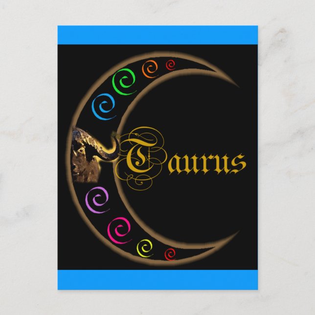 Taurus Celestrial Moon Postkarte (Vorderseite)